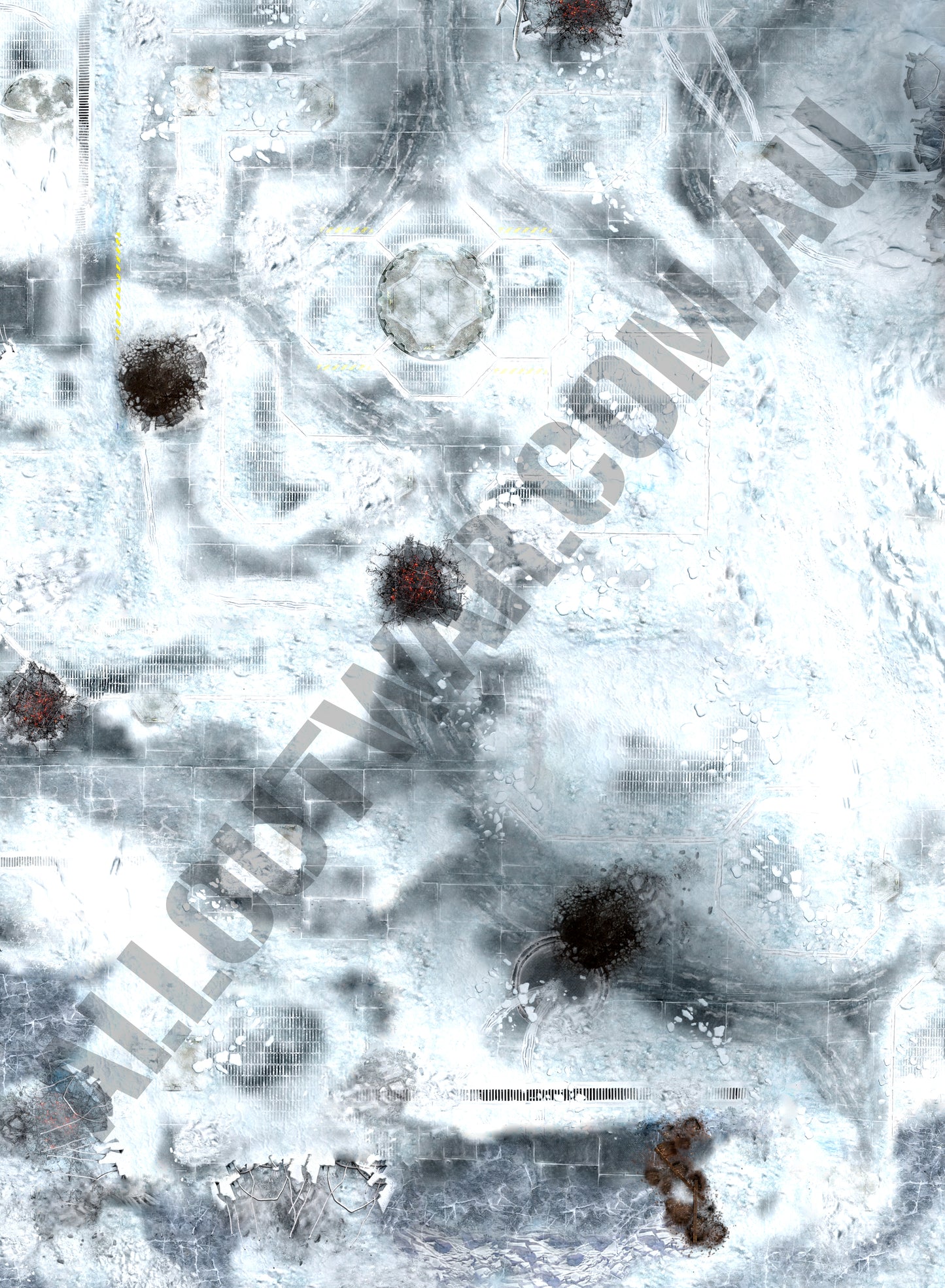 Arctic Station Kill Team battle mat 30x22 — non-slip rubber, Australian-made