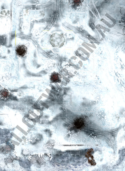 Arctic Station Kill Team battle mat 30x22 — non-slip rubber, Australian-made