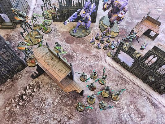 Urban City wargame mat with miniatures — Necromunda Kill Team Australia