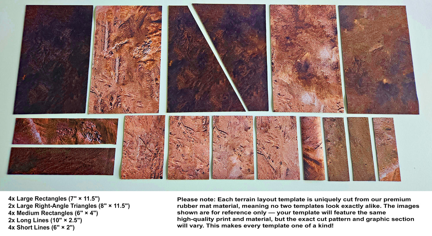 AllOutWar 40K 11th Edition terrain layout template full set — 16 precision-cut rubber pieces