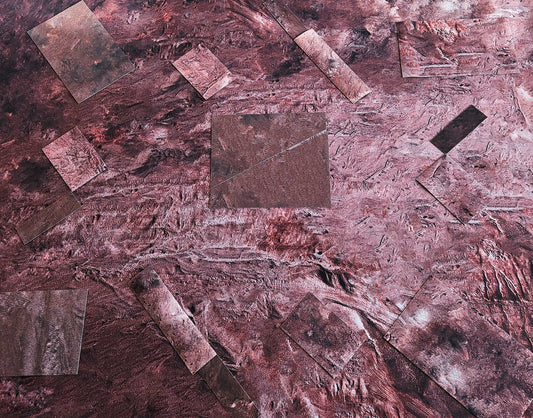 Close-up of AllOutWar terrain layout template showing premium rubber material and print quality
