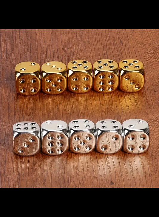 All Out War 16mm Gold/Silver Acrylic Dice (10)